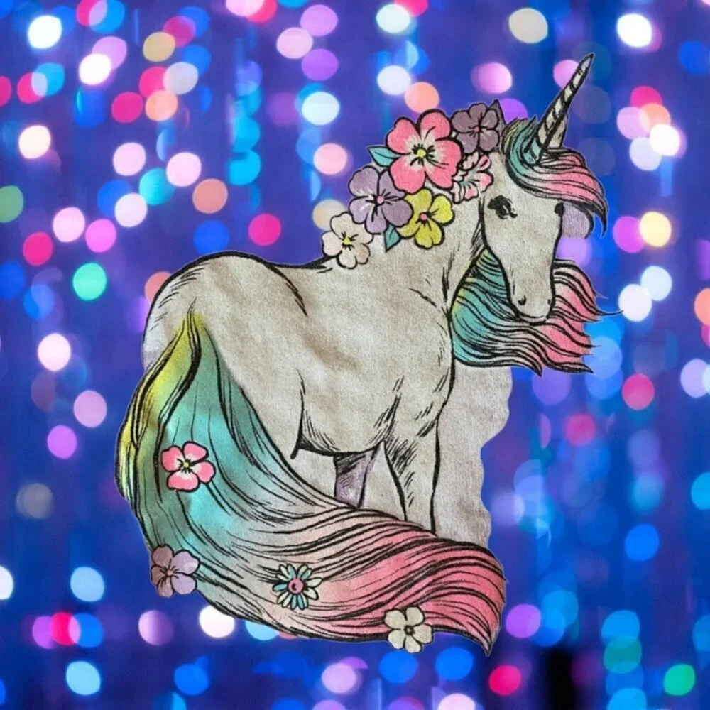 Carter's Floral Unicorn Graphic Tee Long Sleeve